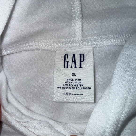 GAP Classic White Cotton Blend Hoodie - Picture 3 of 3